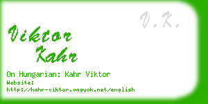 viktor kahr business card